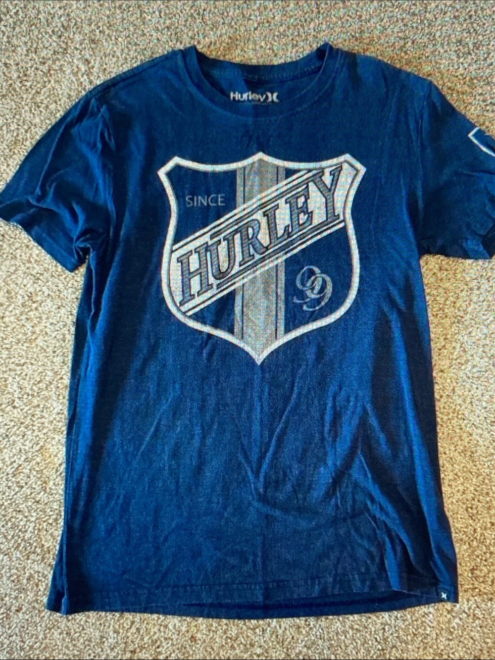 Hurley Men's Navy Shield Graphic Short Sleeve Tee